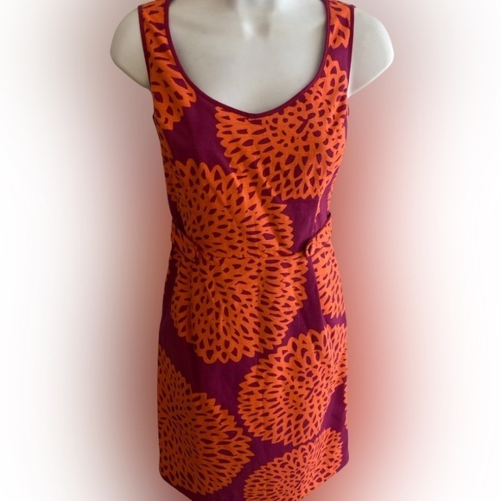 Boden Shift Dress -4R USA orange, pink. , cotton